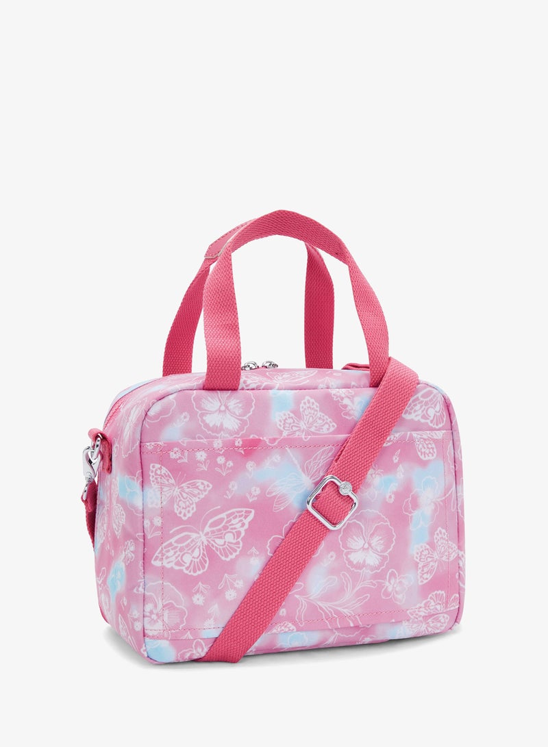kipling Miyo Insulated Medium Kids School Lunch Bag with Trolley Sleeve Garden Clouds - Image 2