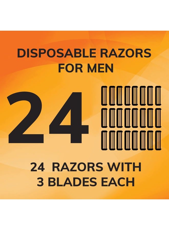 Bic Comfort 3 Disposable Razors, Long-Lasting 3-Blade Razors for Men, Perfect razors Designed for Smooth and Comfortable Shave, 24-Count - Image 2