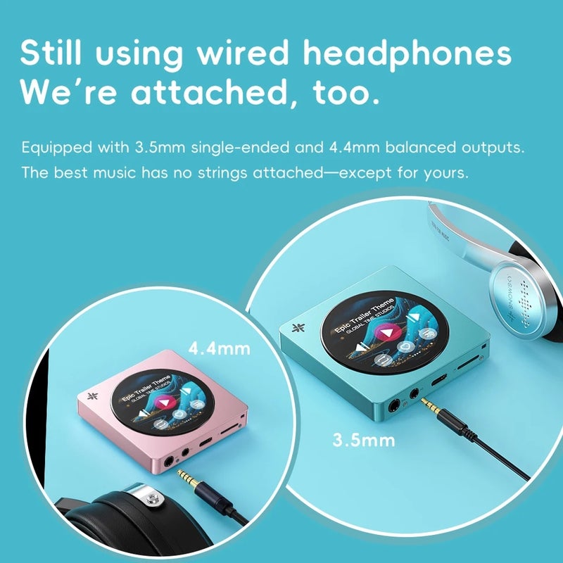 Fiio Disc High-Resolution Portable Music Player HiFi MP3 Dual DAC 3.5mm 4.4mm Outputs Bluetooth 5.4 Ldac Round Touchscreen, Disc Black - Image 4