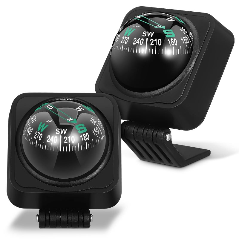 Adjustable Car Dashboard Compass Ball 2 Pack for Truck Marine Boat Navigation - Image 2