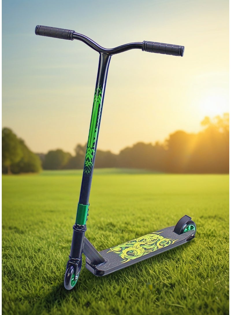 إيزي فيتشور سكوتر إيزي فيوتشر برو تريك - سكوتر حركات بهلوانية بعجلتين مع فرامل فولاذية، ومقود عريض على شكل حرف T، وسطح من الألومنيوم، وشريط مانع للانزلاق. - Image 1