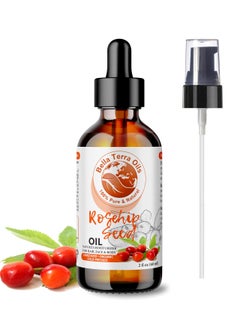 Bella Terra Oils Bella Terra Oils Organic Rosehip Oil for Face Pure ColdPressed Rose Hip Seed Oil for Skin  Hair Natural Moisturizer  AntiAging Facial Oil 