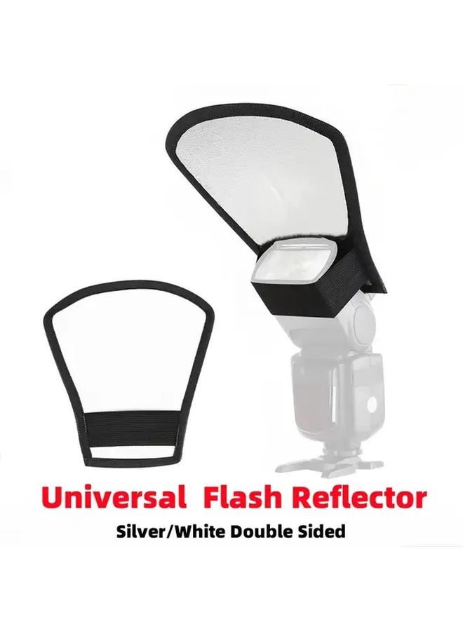 Silvery White Dual Sided Reflector For Flash Photography TPU Material Compatible With Canon Nikon - Image 2