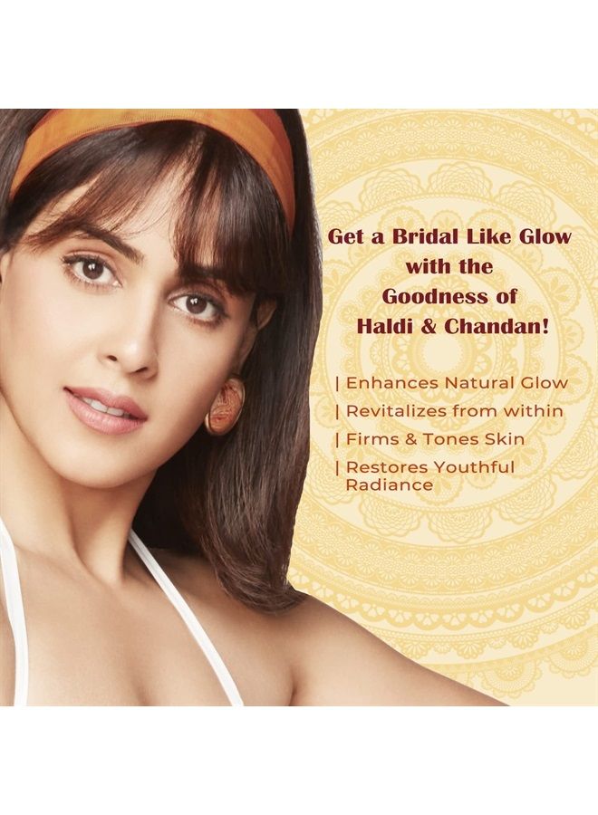 NutriGlow NATURAL'S Ubtan Facial Kit For Glowing Skin, Tan Removal With Haldi & Chandan, 60gm - Image 2