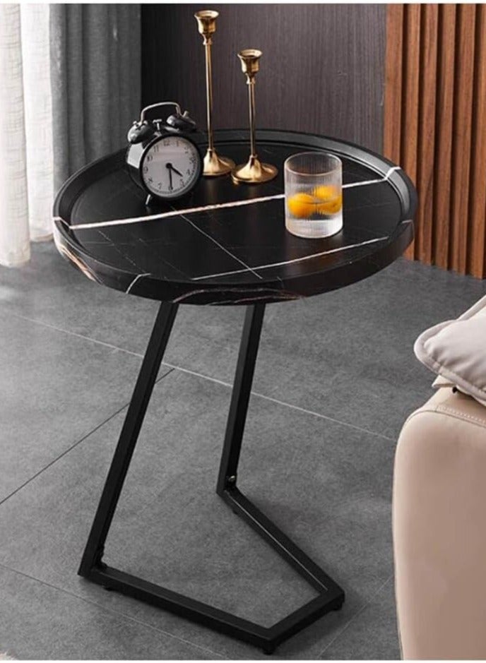 DubaiGallery Side table simple and modern corner sofa aesthetic standing table oval coffee table tea table wood floor design home furniture  - Image 2