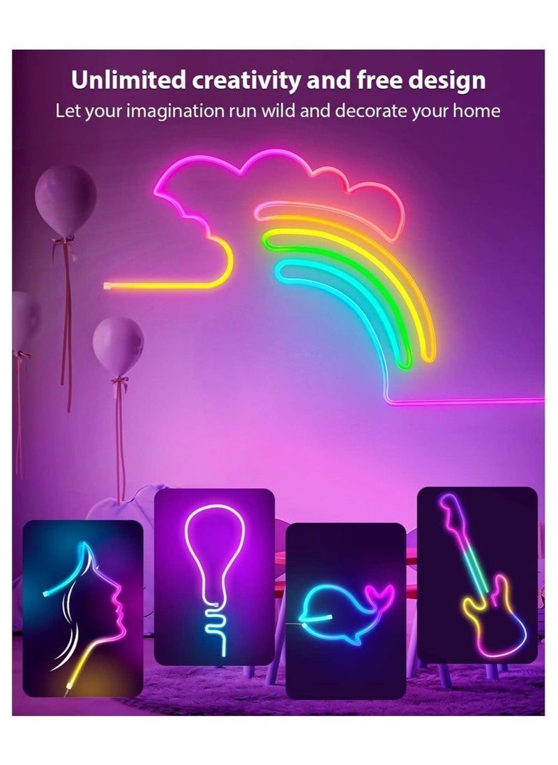 DMG TECH - Smart Neon Strip, Smart LED Light Strip, 3m with APP Control and WiFi Music Sync, Compatible with Alexa, Google Assistant, USB LED Neon Light for Bedroom, Living Room, Game Decoration - Image 1