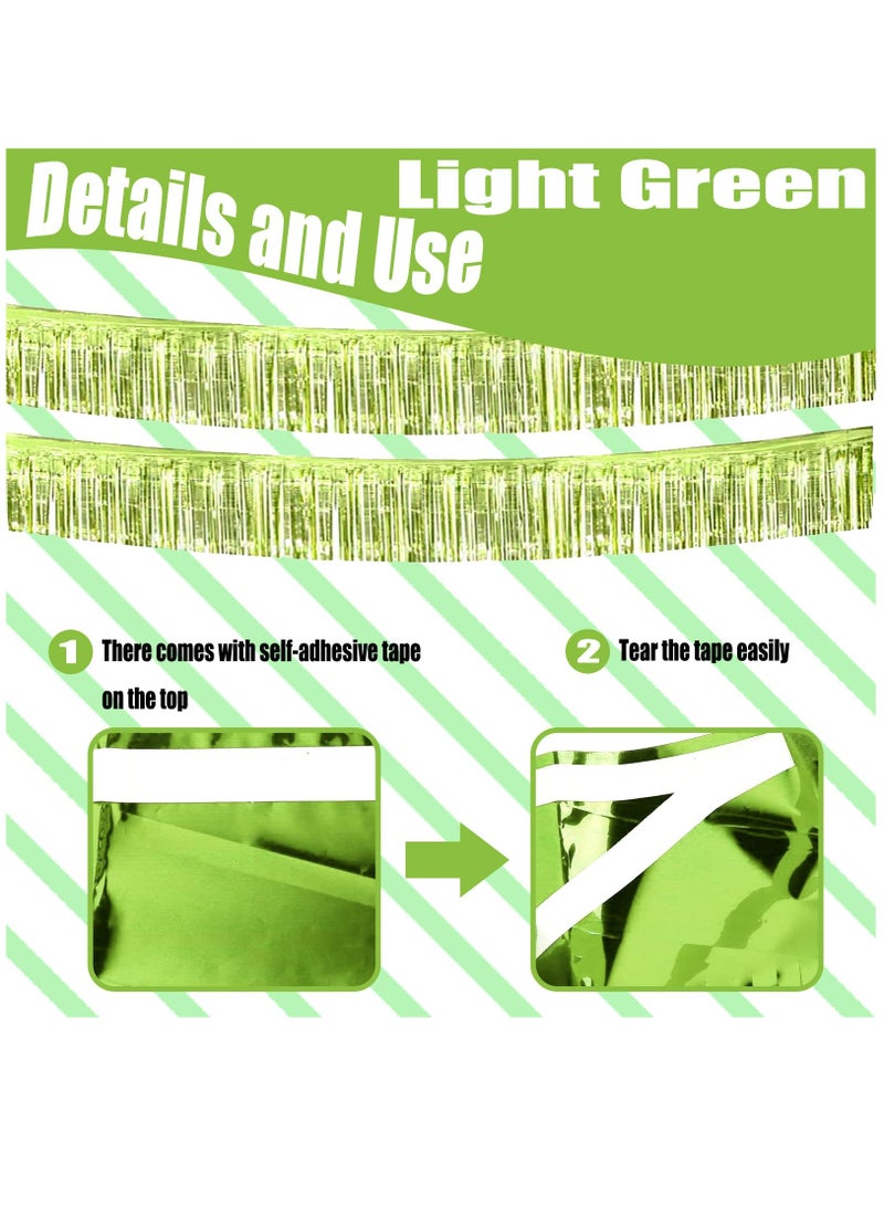 Excefore 6 Pack 10 Feet Foil Fringe Garland Metallic Tinsel Streamers Banner Wall Hanging Backdrop Banner for Parade Floats, Valentine's Day, Wedding, Birthday, Mardi Gras Party Decorations, Light Rainbow - Image 3