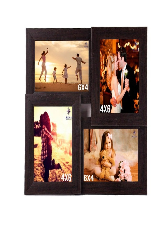 WENS 4-Picture MDF Photo Frame (13.5 inch x 13.5 inch, Brown, WSF-4056) - Image 1
