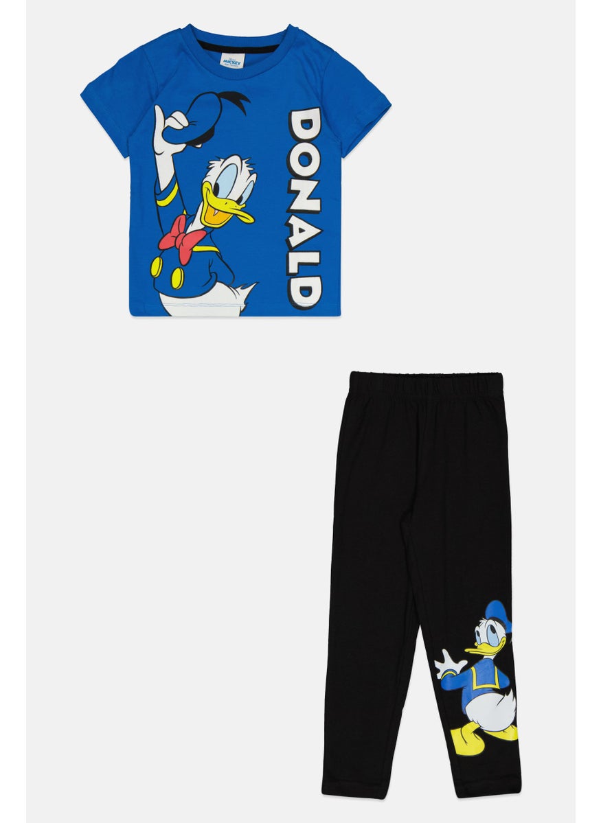 Disney - Toddlers Boy 2 Pieces Donald Duck Pajama Set, Multicolor - Image 1