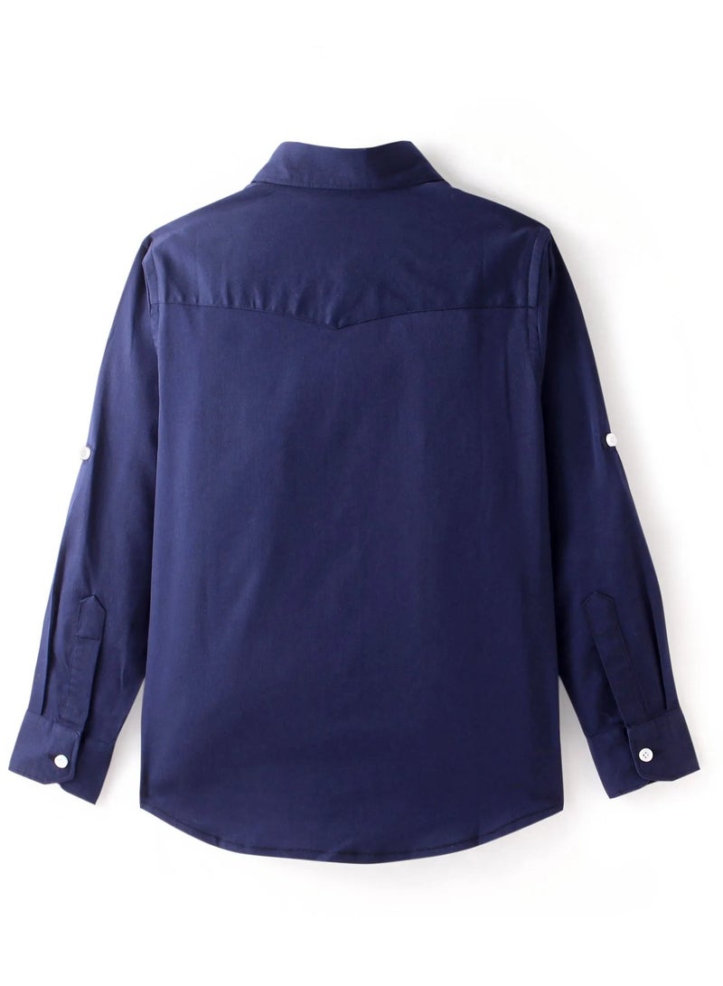 Primo Gino - Color Block Shirt - Navy/Light Blue  - Image 3