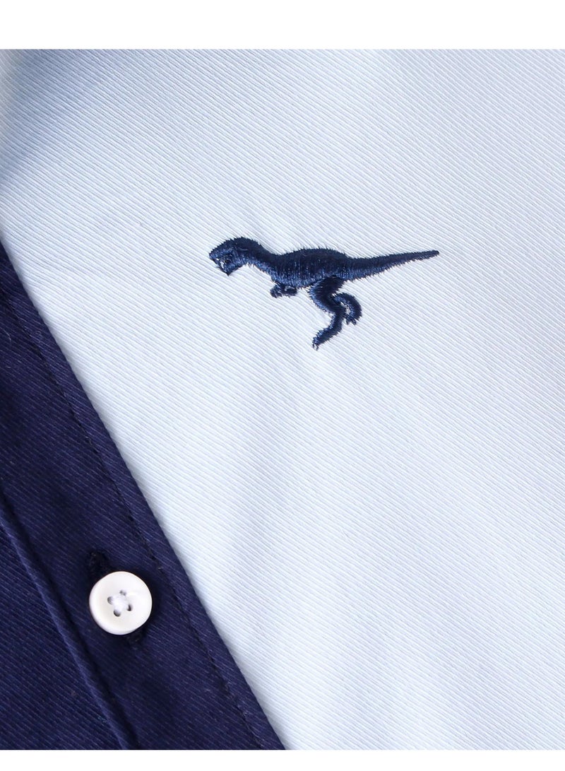 Primo Gino - Color Block Shirt - Navy/Light Blue  - Image 4