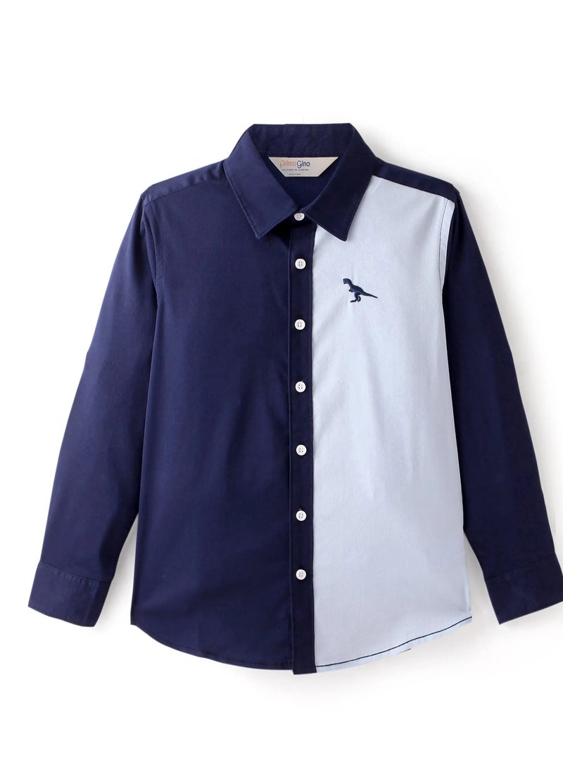 Primo Gino - Color Block Shirt - Navy/Light Blue  - Image 2