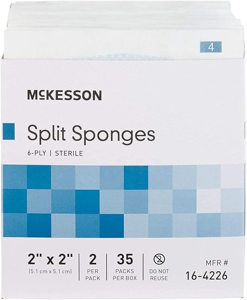 McKesson Performance Plus Gauze Iv Sponge 6Ply Sterile 2X2 35 Packs of 2  Model 164226 - Image 2