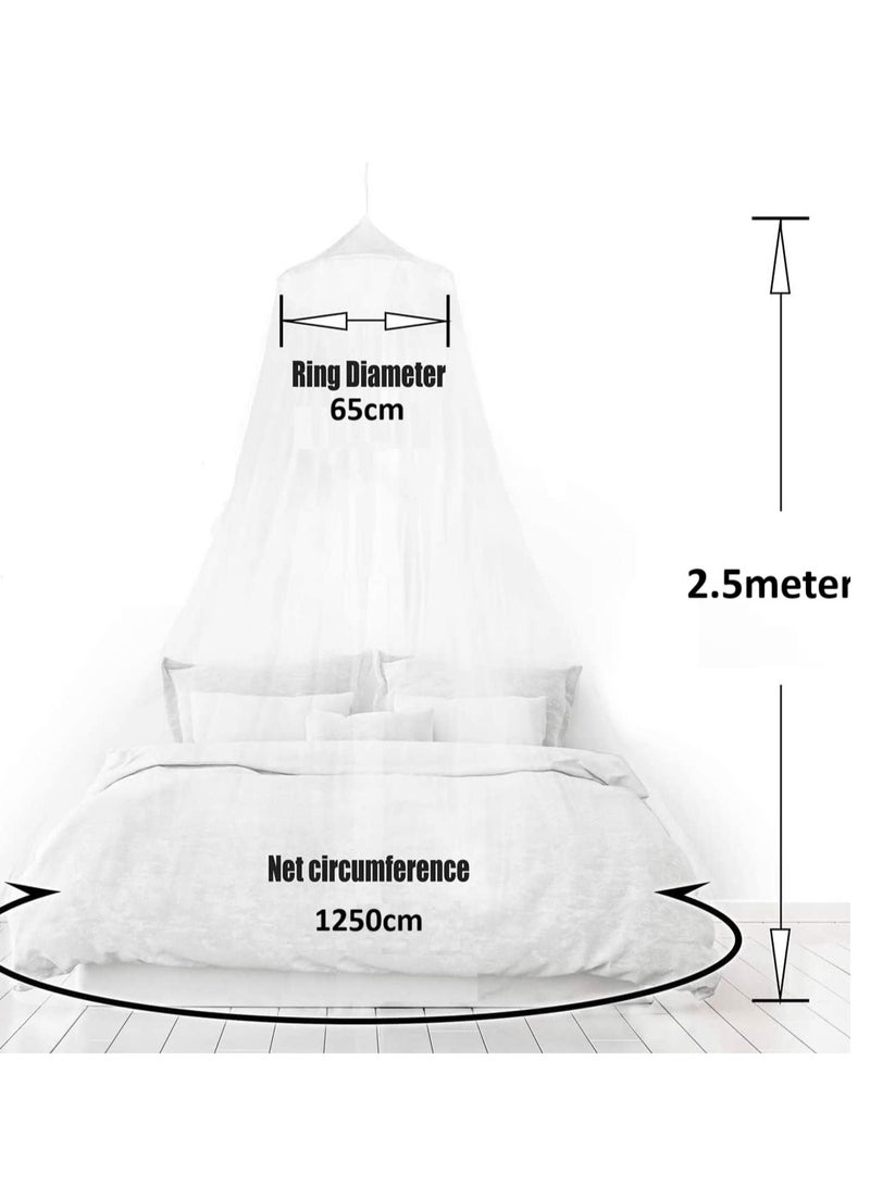 سليب نايت شبكة ناموسية للأسرّة ذات الحجم الكبير، شبكة سرير معلقة مثالية لغرفة النوم، خيمة سرير شبكية ناموسية 65 * 250 * 1250 سم، أبيض - Image 3