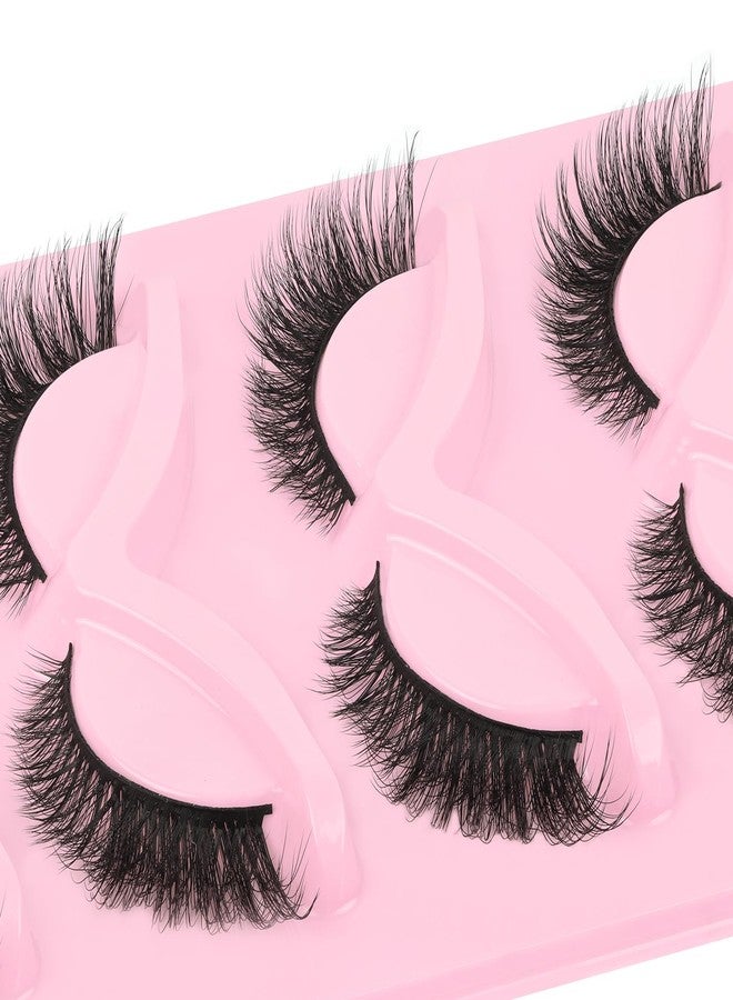 Veleasha Cat Eye Lashes Wispy Fox Eye Lashes That Look Like Extensions Multi-level High Quality Eyelashes C Curl Fluffy Volume Cat Eyelashes 5 Pairs Pack (Dreamy) - Image 5