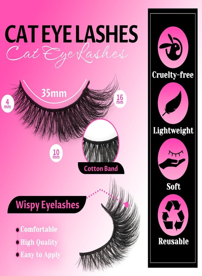 Veleasha Cat Eye Lashes Wispy Fox Eye Lashes That Look Like Extensions Multi-level High Quality Eyelashes C Curl Fluffy Volume Cat Eyelashes 5 Pairs Pack (Dreamy) - Image 2