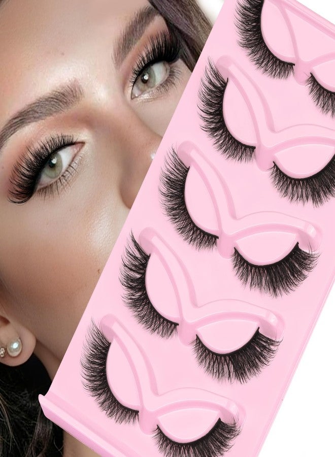Veleasha Cat Eye Lashes Wispy Fox Eye Lashes That Look Like Extensions Multi-level High Quality Eyelashes C Curl Fluffy Volume Cat Eyelashes 5 Pairs Pack (Dreamy) - Image 1