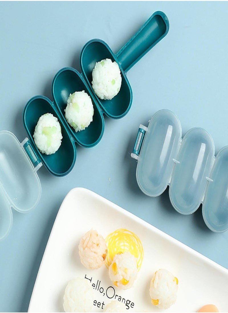 GGOOT - Rice Ball Maker, Cute Rice Ball Mold, Bento Box Rice Mold, Non Stick Rice Ball Maker Mould, Three Consecutive Rice Baller Shaker, Kitchen Tools, Rice Ball Shaper, Rice Molds With Press - Image 1