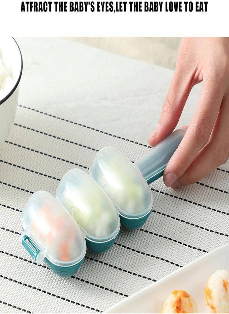 GGOOT - Rice Ball Maker, Cute Rice Ball Mold, Bento Box Rice Mold, Non Stick Rice Ball Maker Mould, Three Consecutive Rice Baller Shaker, Kitchen Tools, Rice Ball Shaper, Rice Molds With Press - Image 1