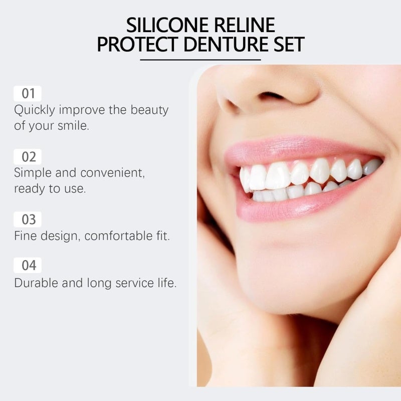 Denture Adhesive Cushion Soft Silicone Blue Denture Liner - Natural Looking Secure Fit for All-Day Dental Comfort - Image 4