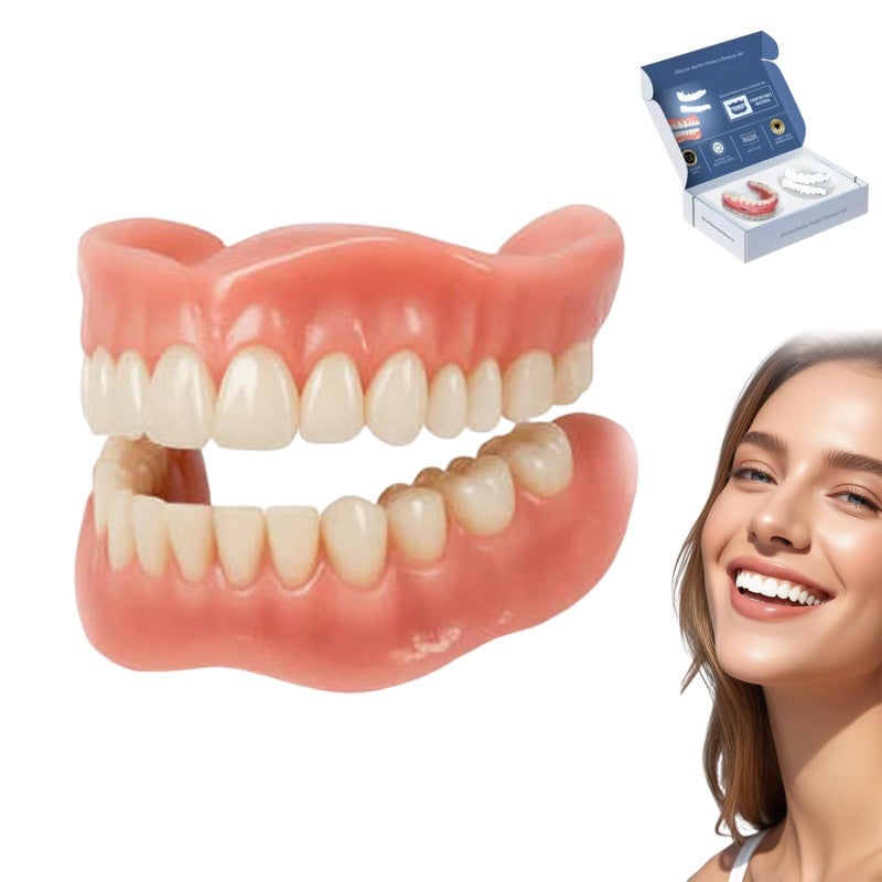 Denture Adhesive Cushion Soft Silicone Blue Denture Liner - Natural Looking Secure Fit for All-Day Dental Comfort - Image 1