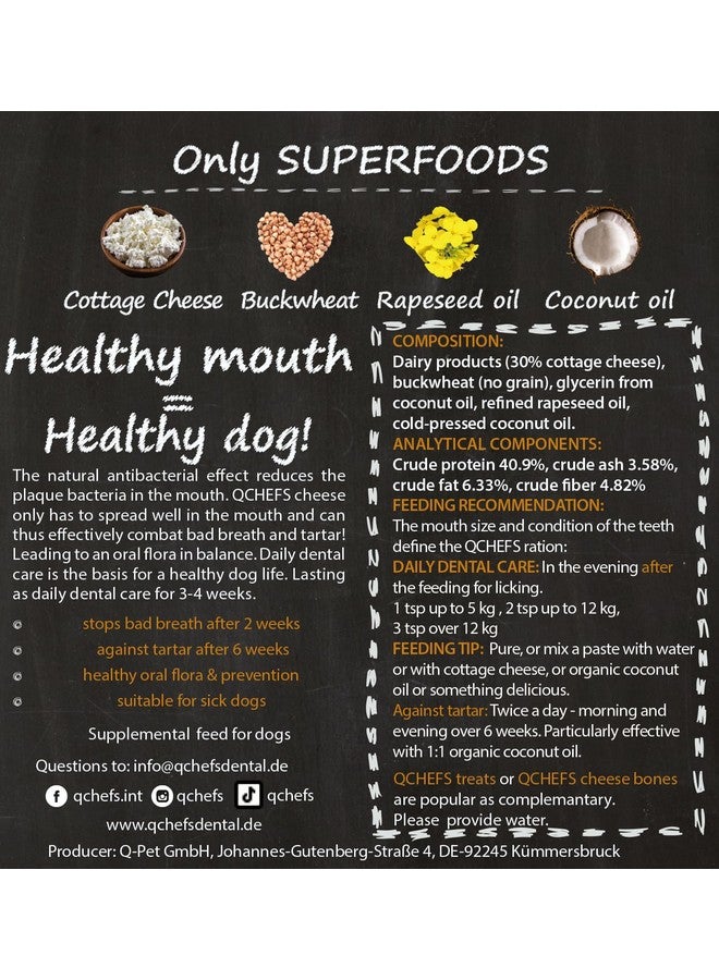 كشيفس رقائق الأسنان QCHEFS للكلاب - إمدادات لمدة شهر واحد* - غطاء طعام - علاج لعق بعد تناول الطعام، وجبة خفيفة لصحة الفم مع الأحماض الأمينية. - Image 2