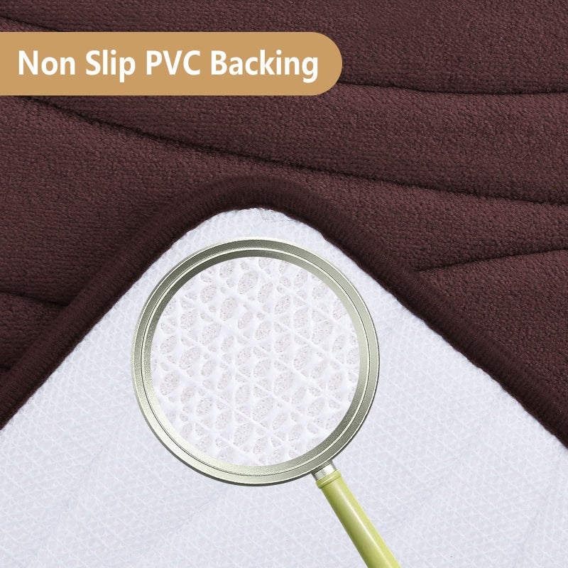 بجند بوجاندا Memory Foam Protch Prud Mat 44x24 Extra Soft and Extorbbent Bath Hats Non-Slip and Machine Respare Bath Srugs for Bathroom Floor Tub و Brown Brown - Image 2