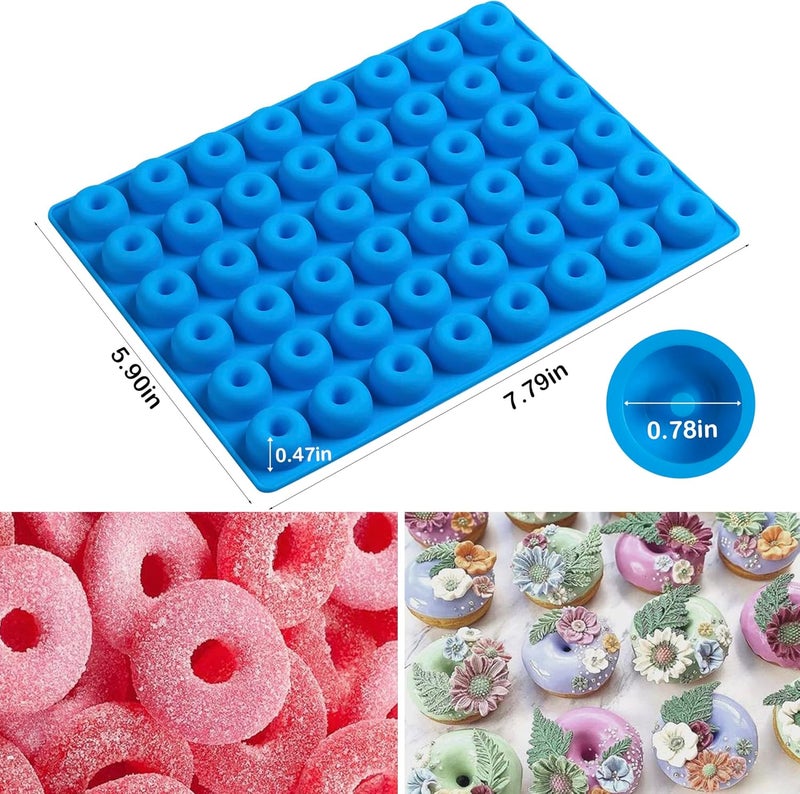 Sidosir 4Pcs Gummy Candy Bear Molds, Non-stick Silicone Chocolate Mold for Dinosaur, Donut, Heart, Silicone Candy Molds with 2 Droppers - Image 5