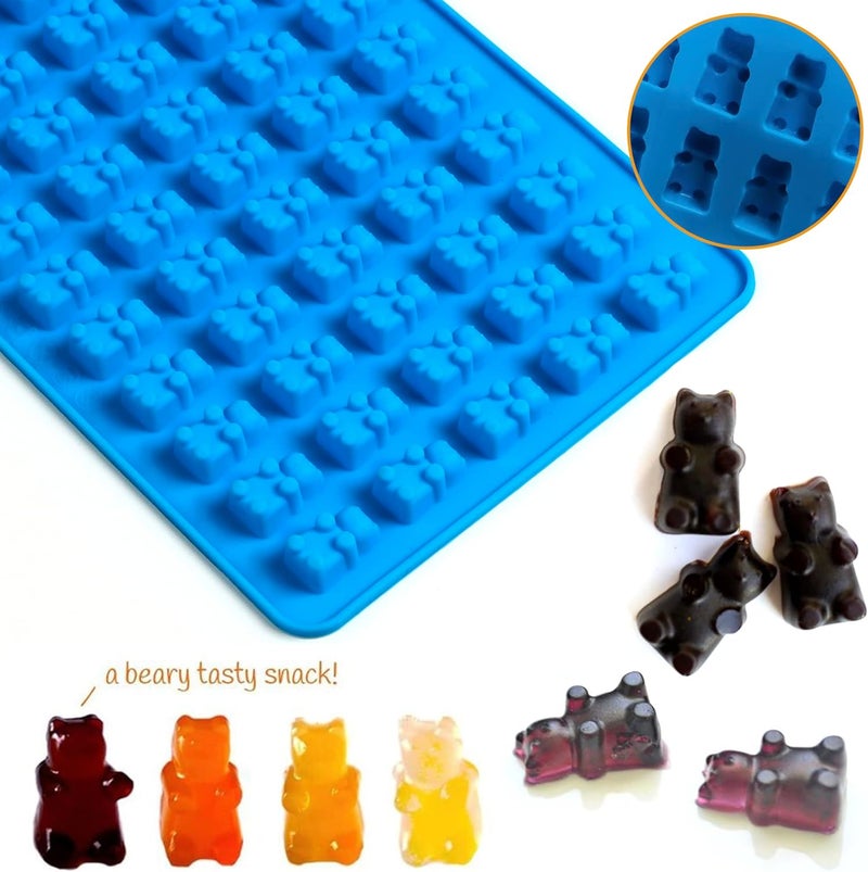 Sidosir 4Pcs Gummy Candy Bear Molds, Non-stick Silicone Chocolate Mold for Dinosaur, Donut, Heart, Silicone Candy Molds with 2 Droppers - Image 2