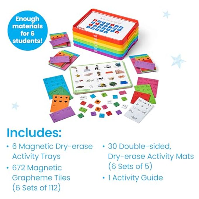 hand2mind Advancing Phonics Word Work Small Group Set, Magnetic Letter Tiles, Magnetic Letter Trays, Kindergarten Phonics Manipulatives, Phonemic Awareness, Science Of Reading Classroom Materials - Image 2