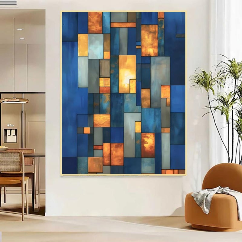 Marktna One abstract canvas print with a hollow frame, measuring (40×60) - Image 2