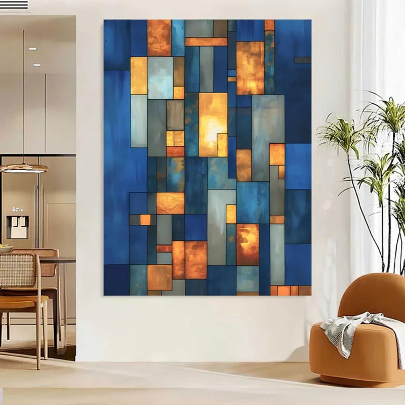 Marktna One abstract canvas print with a hollow frame, measuring (40×60) - Image 1