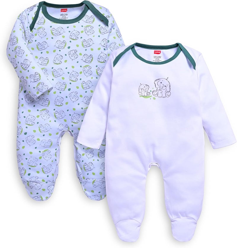 LuvLap Unisex Cotton Baby Full Sleeve Romper/Bodysuit - Multicolour, 3-6 Months - Image 1