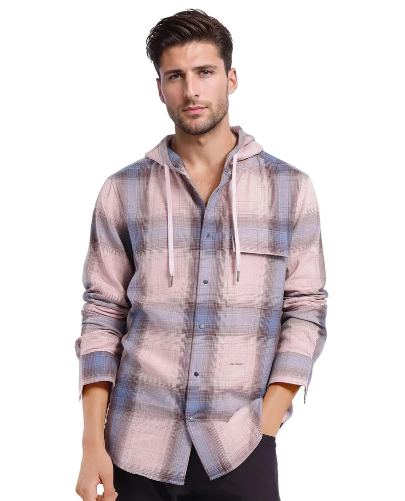 Rare Rabbit Men's Hooded Check Shirt