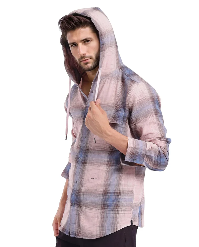Rare Rabbit Men's Hooded Check Shirt