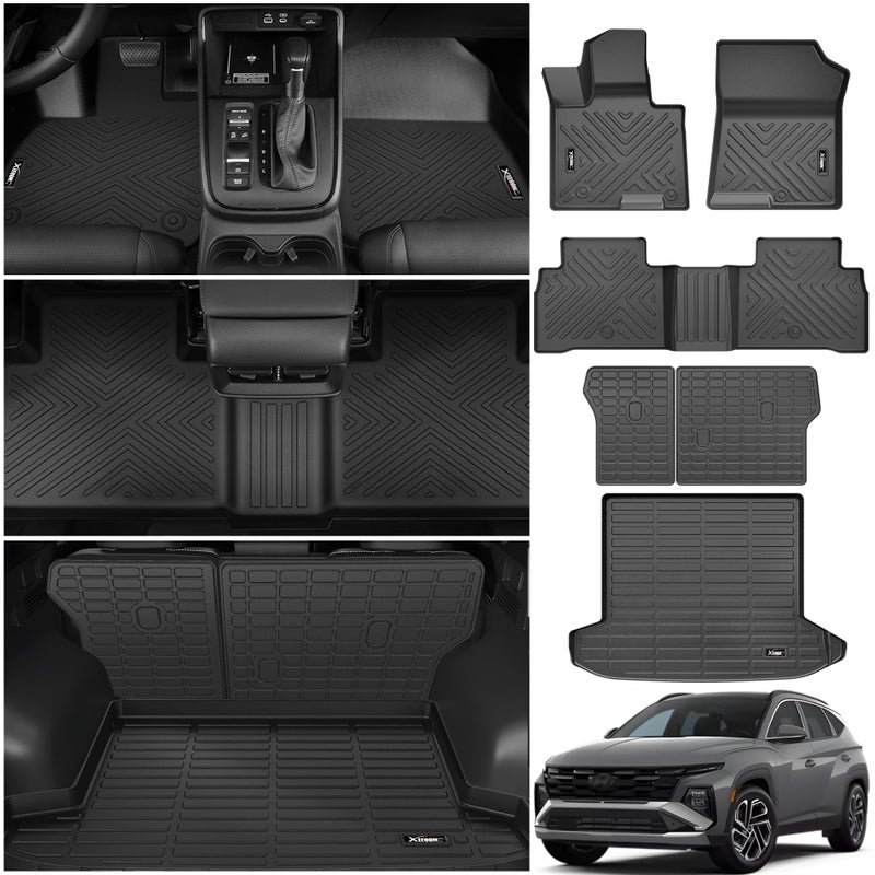 Floor Mats for 20222025 Hyundai Tucson Trunk Mat with Backrest Mat All Weather TPE Rubber Cargo Liner Back Seat Cover for 2022 2023 2024 Hyundai Tucson Accessories