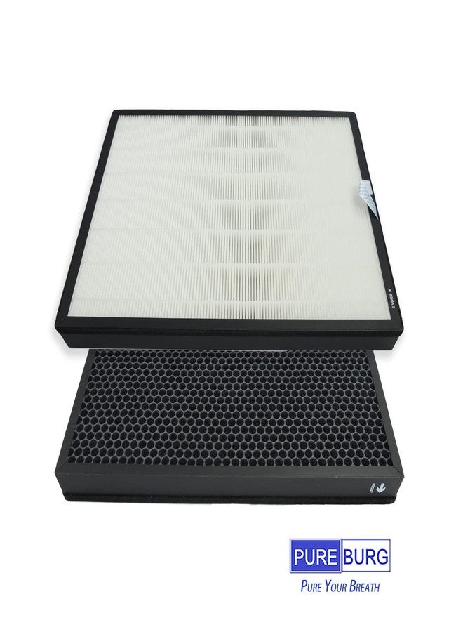 PUREBURG فلتر بديل PUREBURG EverestAir-RF متوافق مع جهاز تنقية الهواء LEVOIT EverestAir، عبوة واحدة، فلتر H13 HEPA كربون نشط، ترشيح ثنائي المراحل ثلاثي المراحل لتنقية الهواء من الغبار والروائح - Image 3