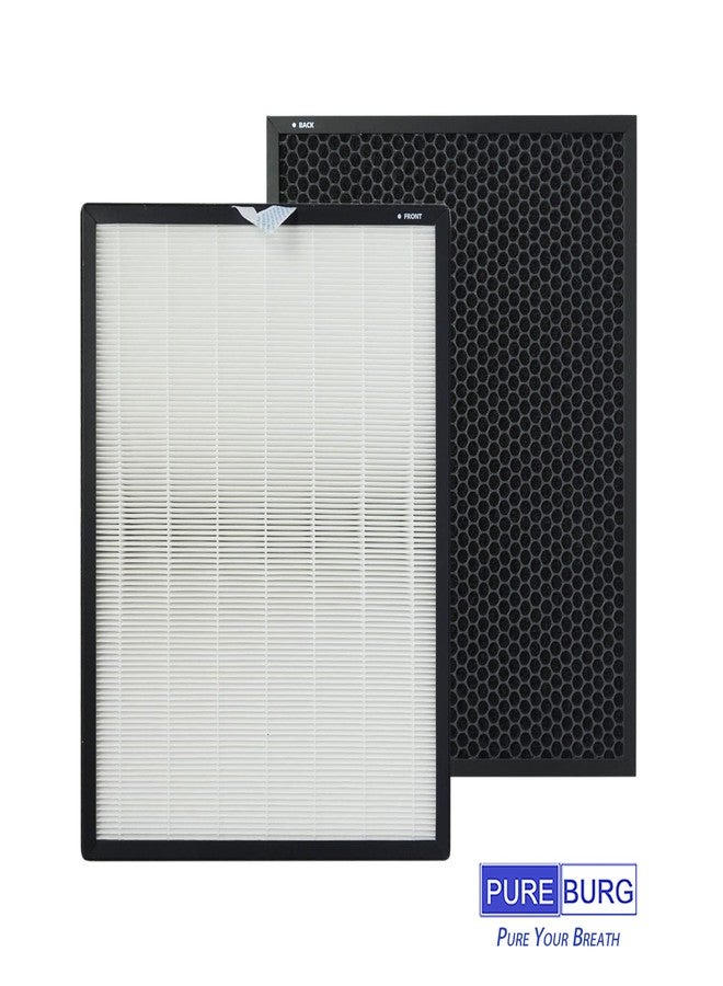 PUREBURG فلتر بديل PUREBURG EverestAir-RF متوافق مع جهاز تنقية الهواء LEVOIT EverestAir، عبوة واحدة، فلتر H13 HEPA كربون نشط، ترشيح ثنائي المراحل ثلاثي المراحل لتنقية الهواء من الغبار والروائح - Image 4