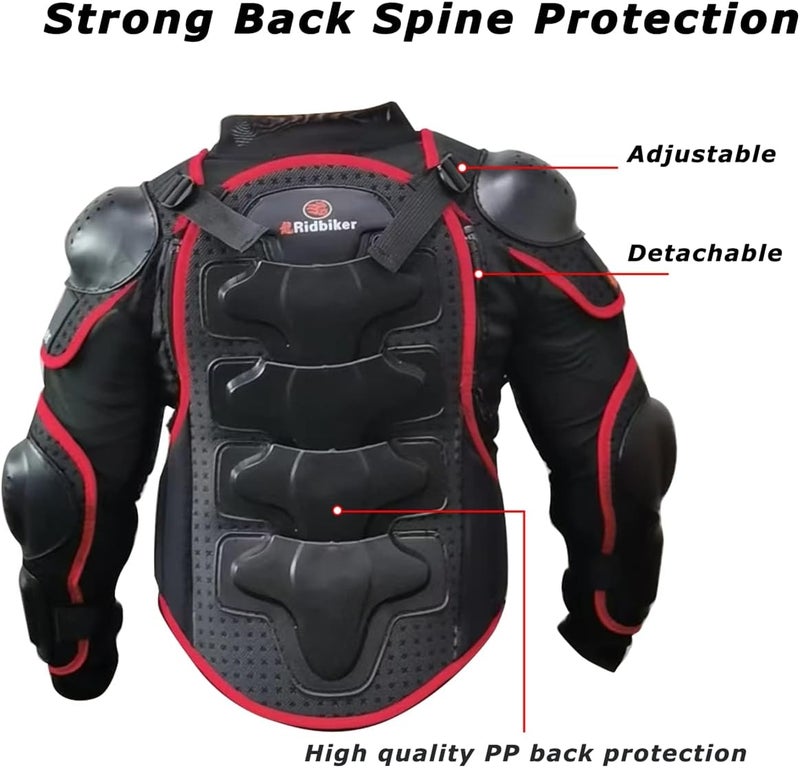 RIDBIKER Kids Dirt Bike Gear Chest Spine Protector Body Armor Jacket with Knee Guards - Image 4