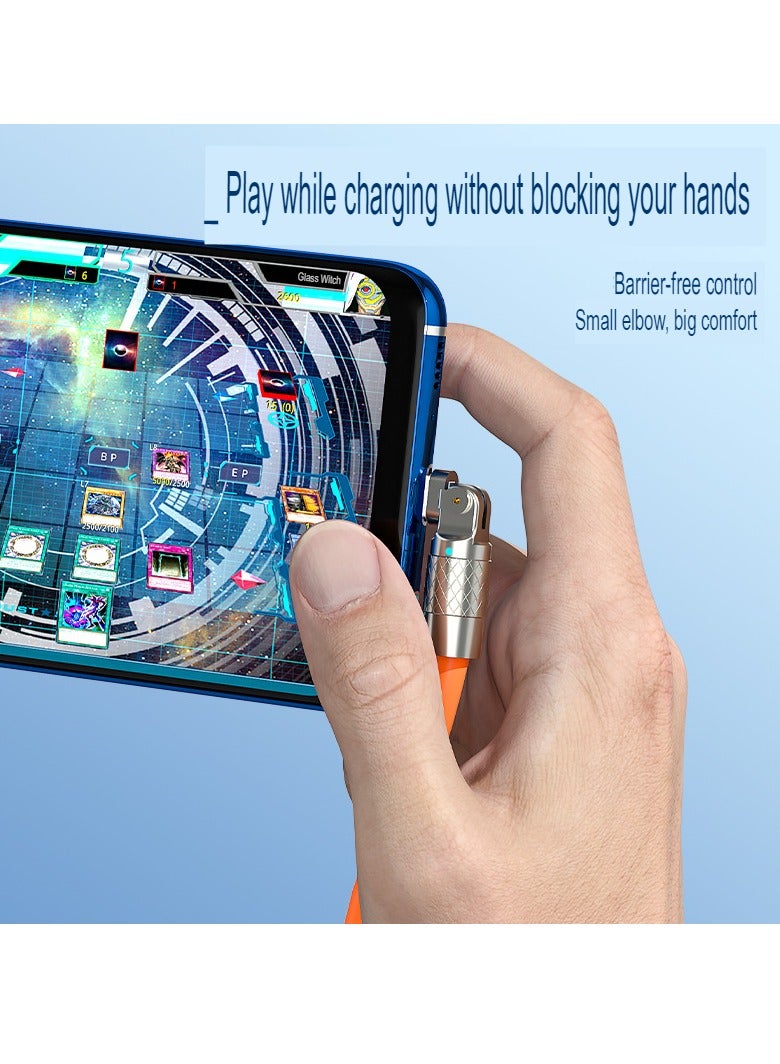 AROAQ Zinc Alloy Rotating Charging Cable, 2m USB To C Super Fast Charging Zinc Alloy PVC USB Cable, Durable Flexible Rotary Charge Cable, (2 Meters—type-c Bare Cable (Huawei, Letv Head) Black) - Image 3