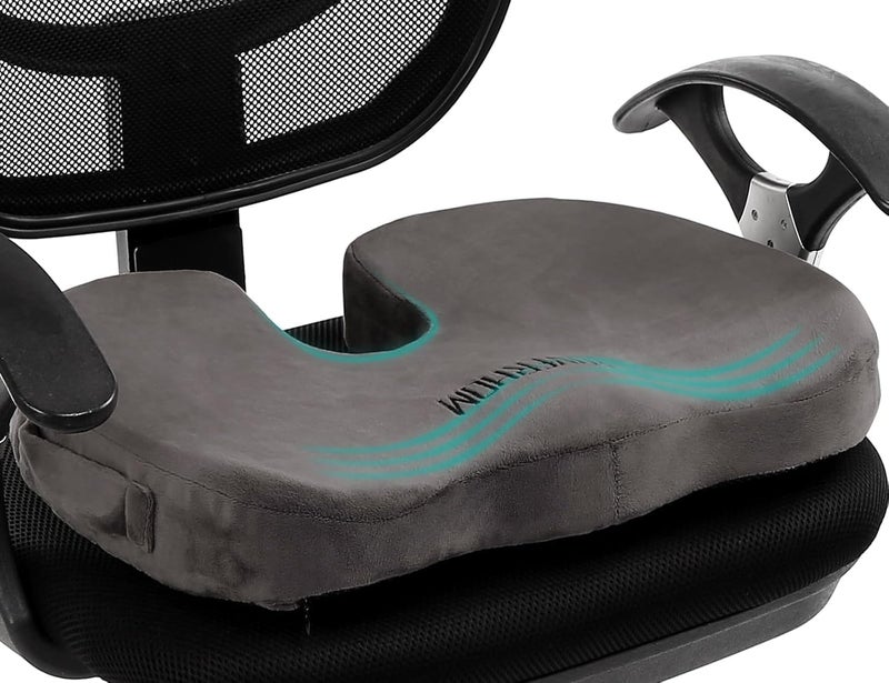 Foverhom Gel Seat Cushion for Long Sitting - Orthopedic Memory Foam Cushion for Tailbone Pain Relief - Image 1