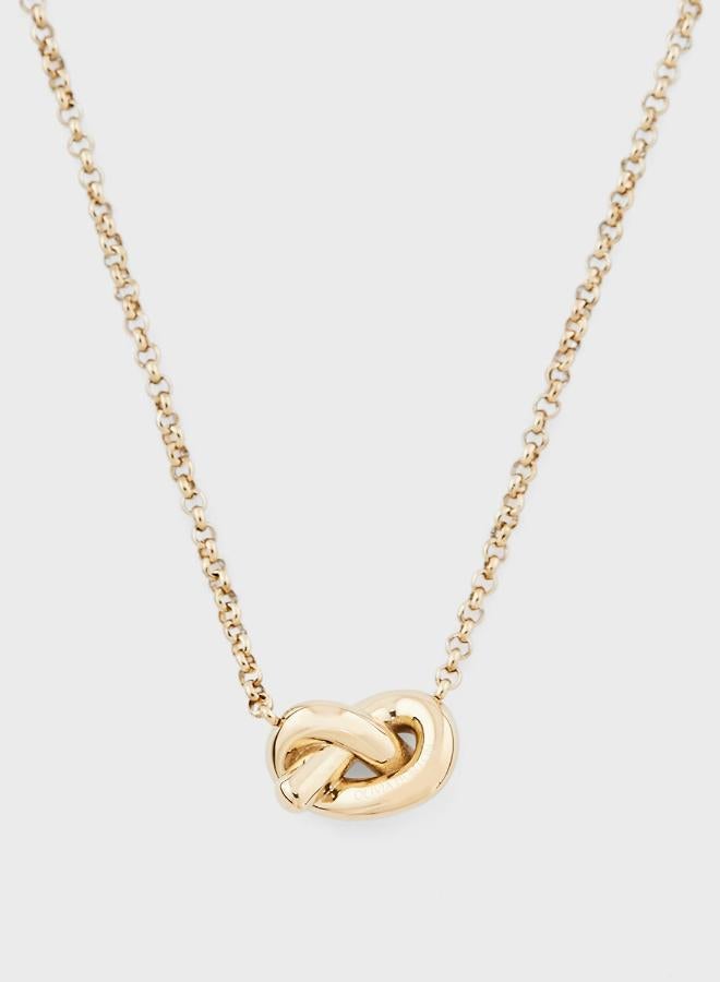 OLIVIA BURTON Lovers Knot Collection Pendant Necklace For Women In Yellow Gold - 24100221 - Image 1
