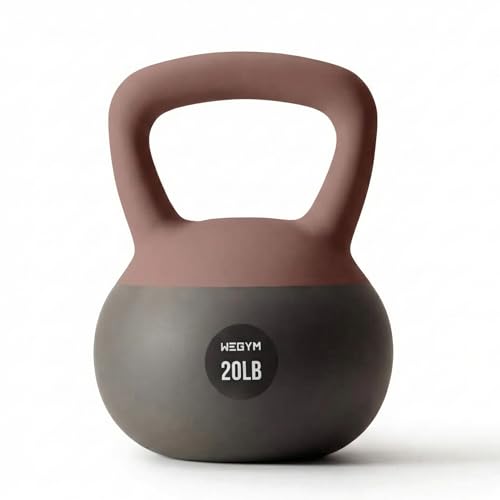 WeGym Soft Kettlebell with Cushioned Impact Resistant Base, Anti Slip Wide Grip Handle for Home Workouts, Weightlifting, Full Body Training (20LB Rose) - Image 1