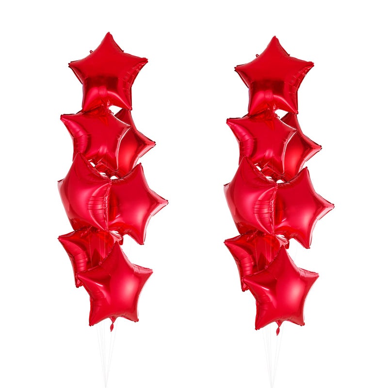 18 Red StarShaped Foil Balloon Mylar Helium Balloons for Wedding Baby Shower Birthday Party Decorations Pack of 20
