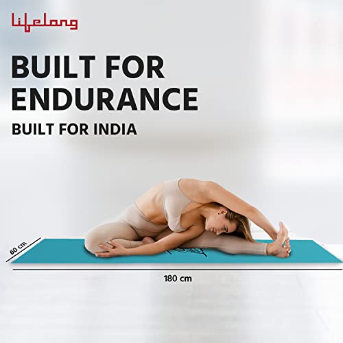 Lifelong LLYM96 Yoga mat for Women & Men EVA Material 6mm Anti-Slip Yoga-Mat with Strap for Gym Workout|Exercise Mat For Home Gym Workout and Yoga Exercise (6 Months Warranty) Sea Blue - Image 3