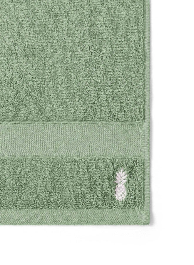 تومي بهاما تومي باهاما - مناشف حمام، طقم مناشف قطنية ناعمة وماصة 100%، طقم من 6 قطع مع مناشف حمام، ومناشف لليدين، ومناشف للوجه (أخضر خليج الأناناس) - Image 3