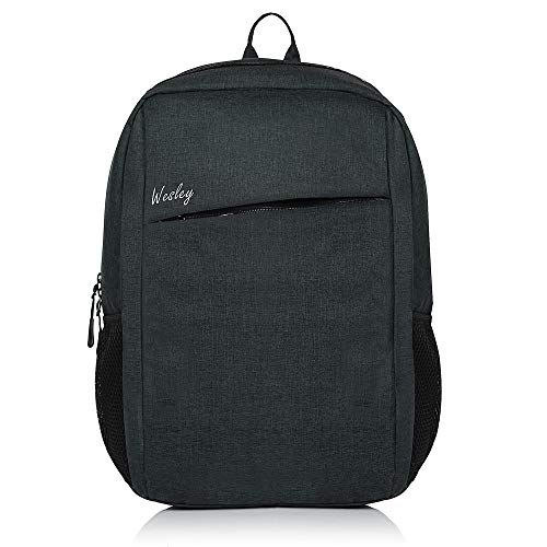 Wesley Unisex Milestone Casual Waterproof Laptop Office School College Business Travel Backpack (Dimensions: 12.5x18 inches) (Compatible with 15.6 inch laptops), Black - Image 1
