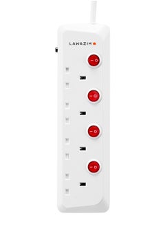 LAWAZIM heavy duty 4 Way Extension Cable with individual port on/off buttons | 5 Meters | 2990W  - Image 2
