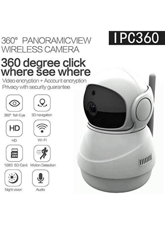 360° WiFi Security Camera with Microphone & Speaker – HD Video, Motion Detection, Two-Way Audio, Smart Home Compatible - Image 2