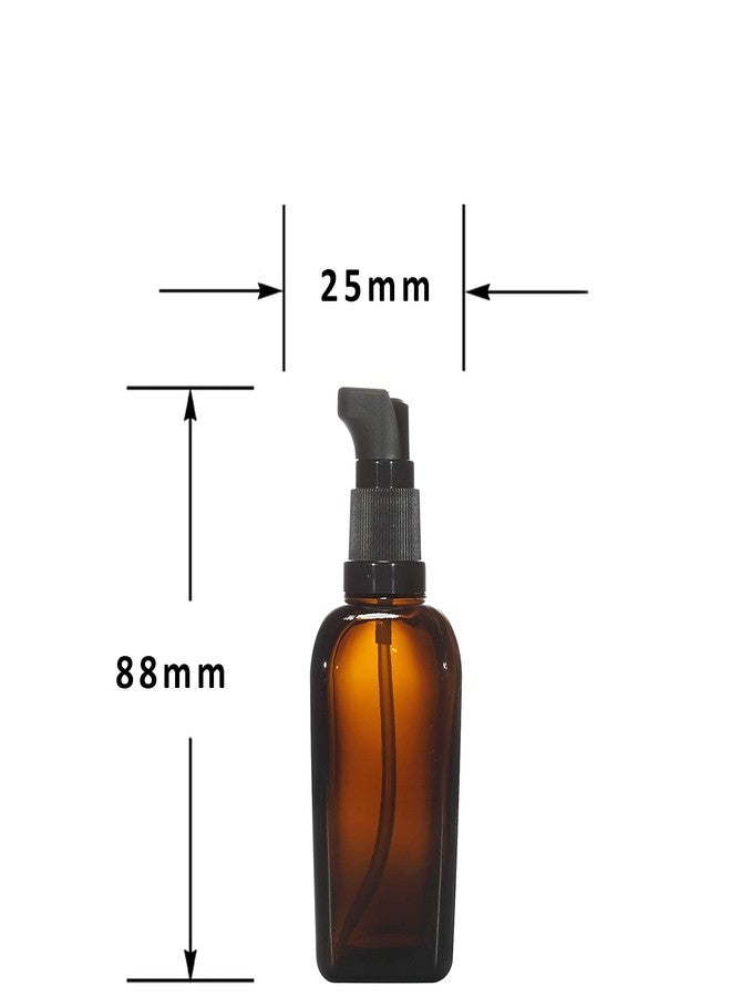 Devinez Multipurpose Amber Color Square Glass Bottle, 15 ml with Black Lotion Pump & Cap (Pack of 2), for Beauty, Essential Oils, Blends, Skin Care, Travel, Toners, Cosmetic & DIY - Image 2